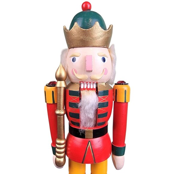 Vintage Other - Vintage Colorful King 20 Inch Nutcracker Wood Christmas Tree Home Decor jewel 90